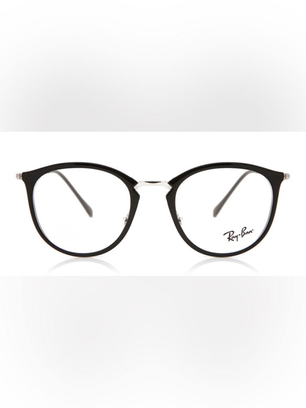 Ray-Ban Black Round Metal-Bridge Optical Frames